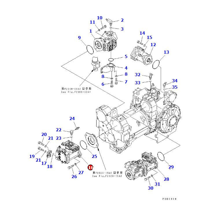 D155AX-3 TRAVEL PUMP 708-1H-00111,SHANTE SONGZHENG