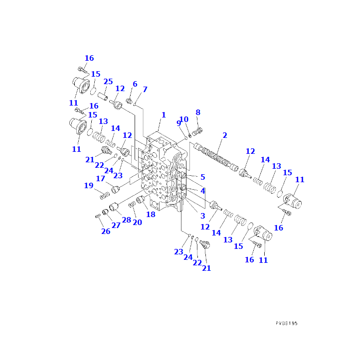 PC1250-7 CONTROL VALVE ASSY 709-14-93500, SHANTE SONGZHENG