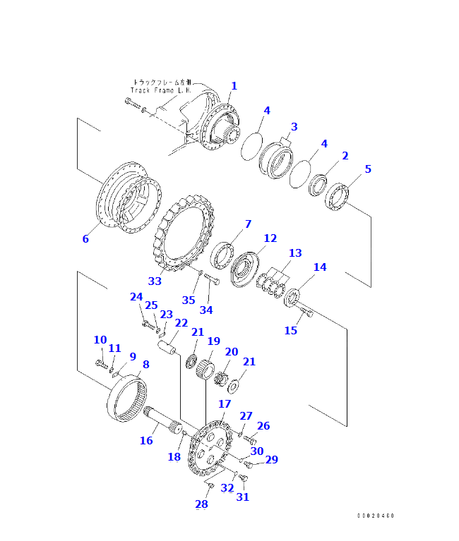 PC2000-8 FINAL DRIVE ASSY 21T-27-00402, 21T-27-00400, JINING SHANTE SONGZHENG