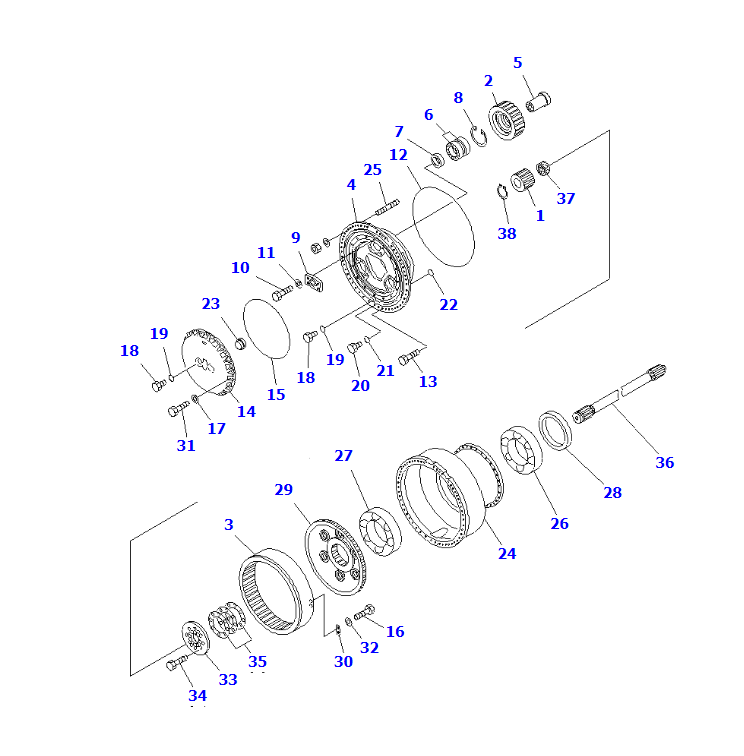 WA800-3 FINAL DRIVE ASSY 427-22-12002,SHANTE SONGZHENG