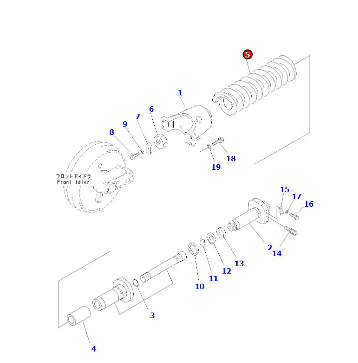 PC300-8 CUSHION SPRING 207-30-74160, CYLINDER ASSY 207-30-71441