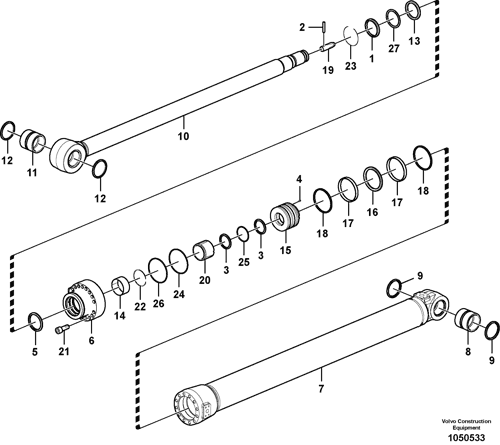 EC350D DIPPER ARM CYLINDER 14736351, VOLVO PARTS