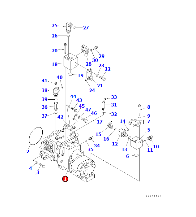 PC1250-8 GEAR PUMP ASSY 708-1L-00800,GENUINE PUMP