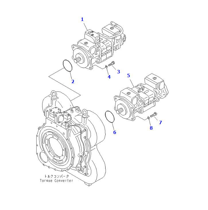 WA700-3 PUMP ASSY 708-2L-00960,708-4L-00910, LOADER PUMP