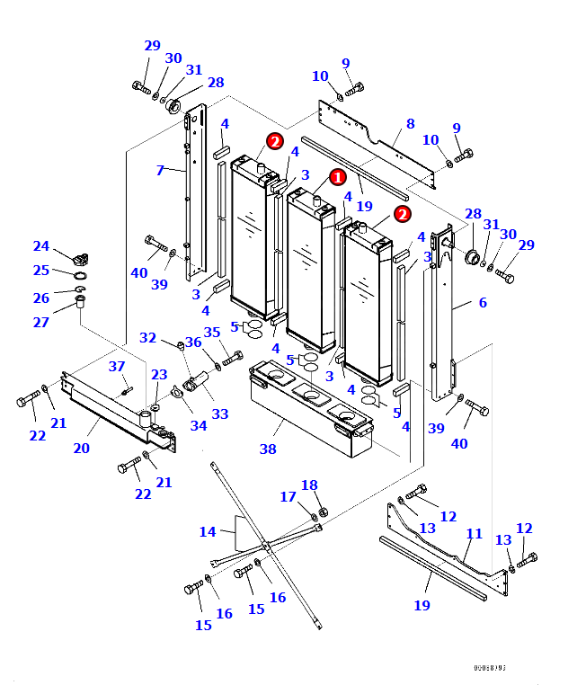 D275A-5R RADIATOR CORE 17M-03-51111,17M-03-51531,SHANTE SONGZHENG