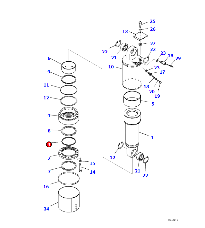 HM405-7 BUSHING 566-50-11281,PACKING 56B-50-33160,RING 56B-50-34650