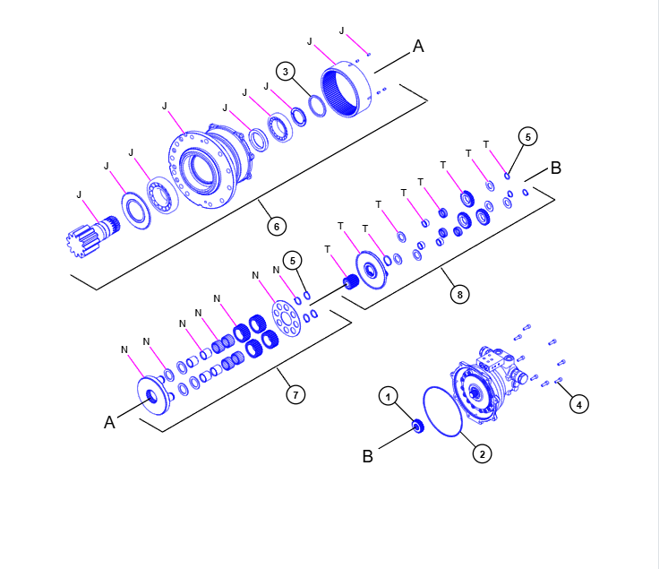 CAT 307 KIT PINION 470-9612,4709612,SHANTE SONGZHENG