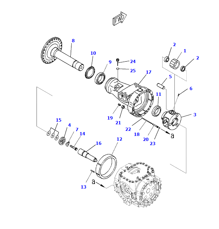 WA470-6 FRONT AXLE ASSY 421-22-30033, JINING SHANTE SONGZHENG