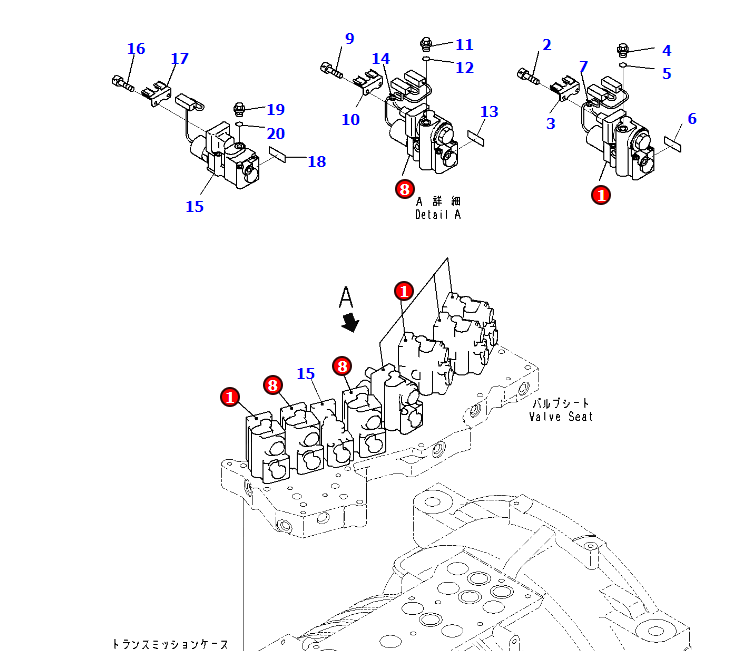 HD785-7 VALVE ASSY 561-15-75701,561-15-75801,SHANTE SONGZHENG